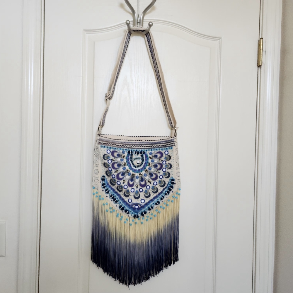 LaBellum by Hillary Scott Beaded Fringe Boho Bag